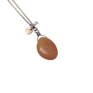 Costume Necklace with Orange Stone
